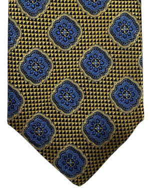 Canali Tie Olive-Gold Blue