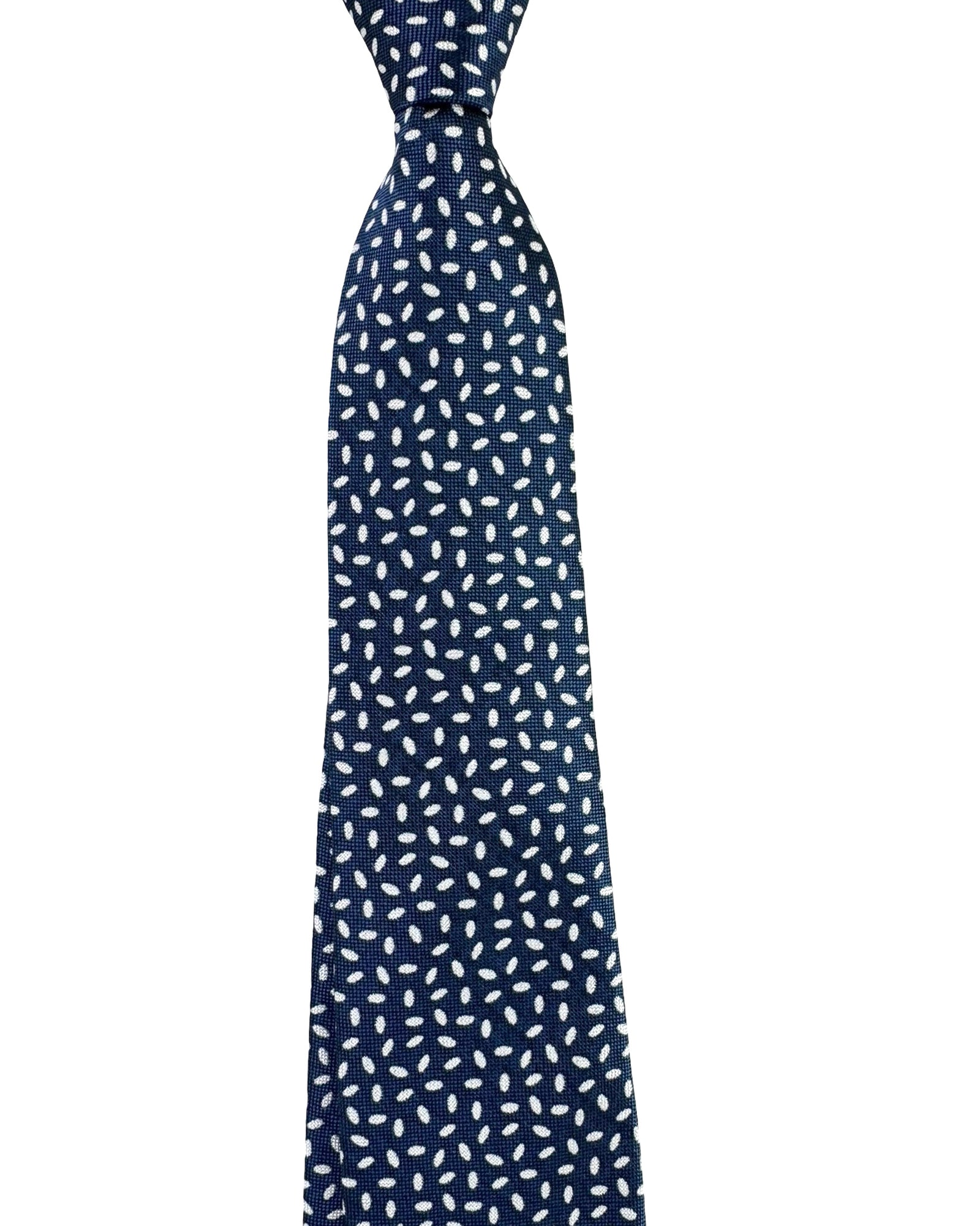 Canali Tie Navy White-Silver Ovals