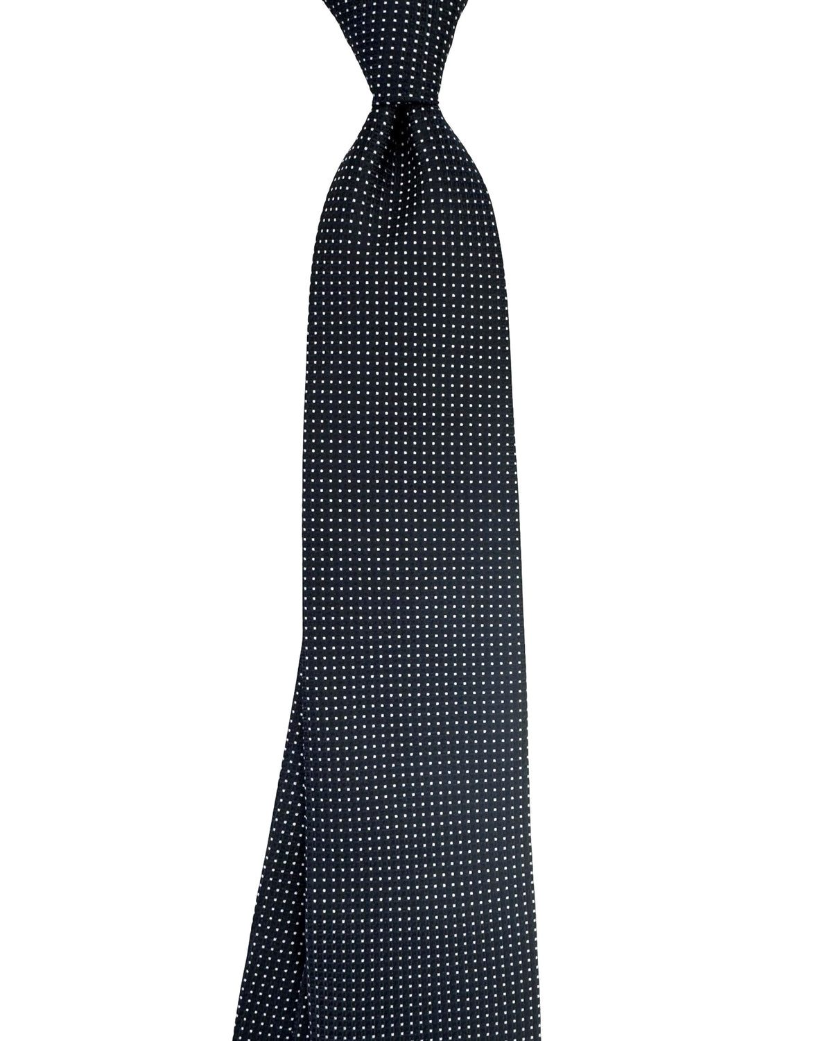 Canali Tie Dark Blue Black Silver Micro Dots