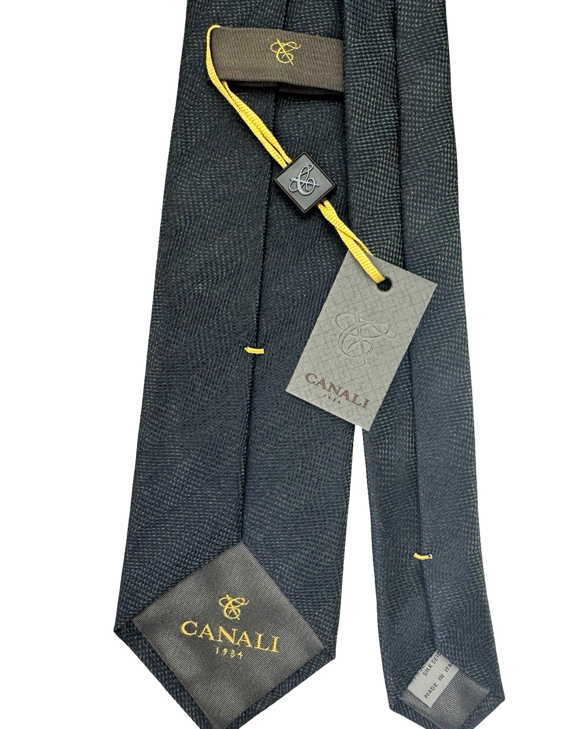 Canali silkTie Midnight Blue Green Pattern