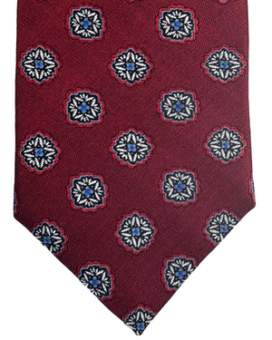 Canali Silk Tie Dark Red Design