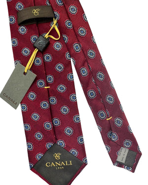 Canali Silk Tie Dark Red Design