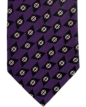 Charvet Paris Tie Purple Pink Diamonds