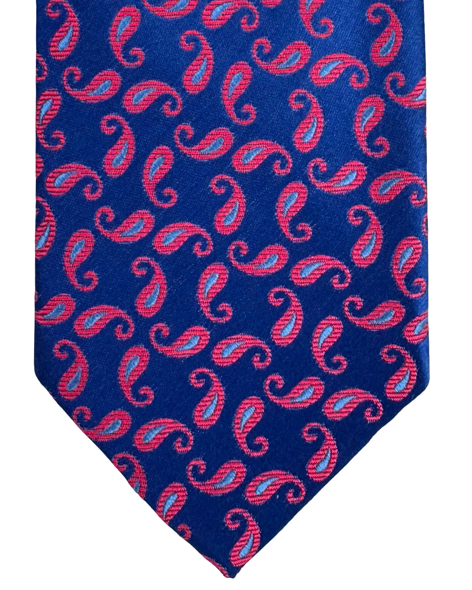 Charvet Paris Tie  Navy Red Blue