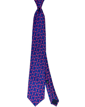 Charvet Paris Tie  Navy Red Blue Paisley
