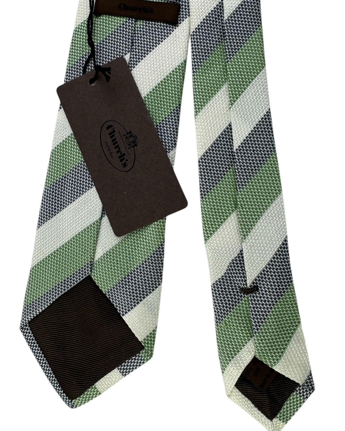 Church's Tie Green Navy White Stripe SALE