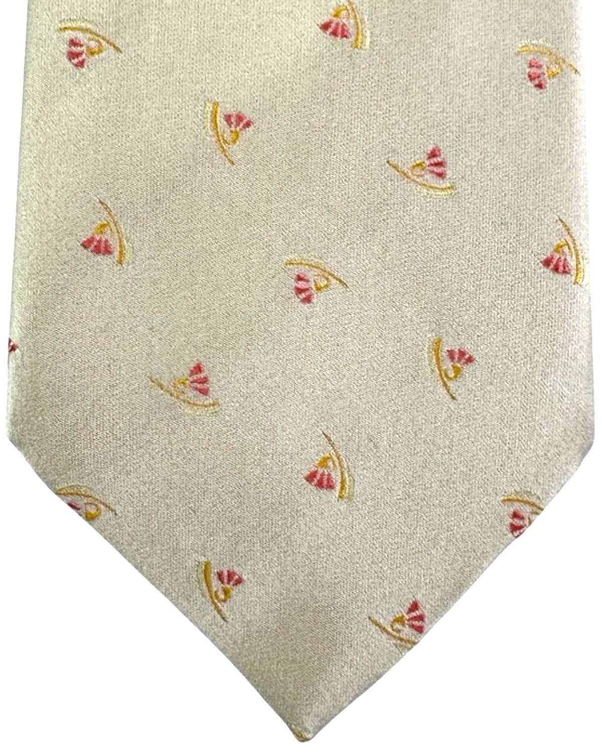 Valextra Silk Tie Tan Design - Wide Necktie
