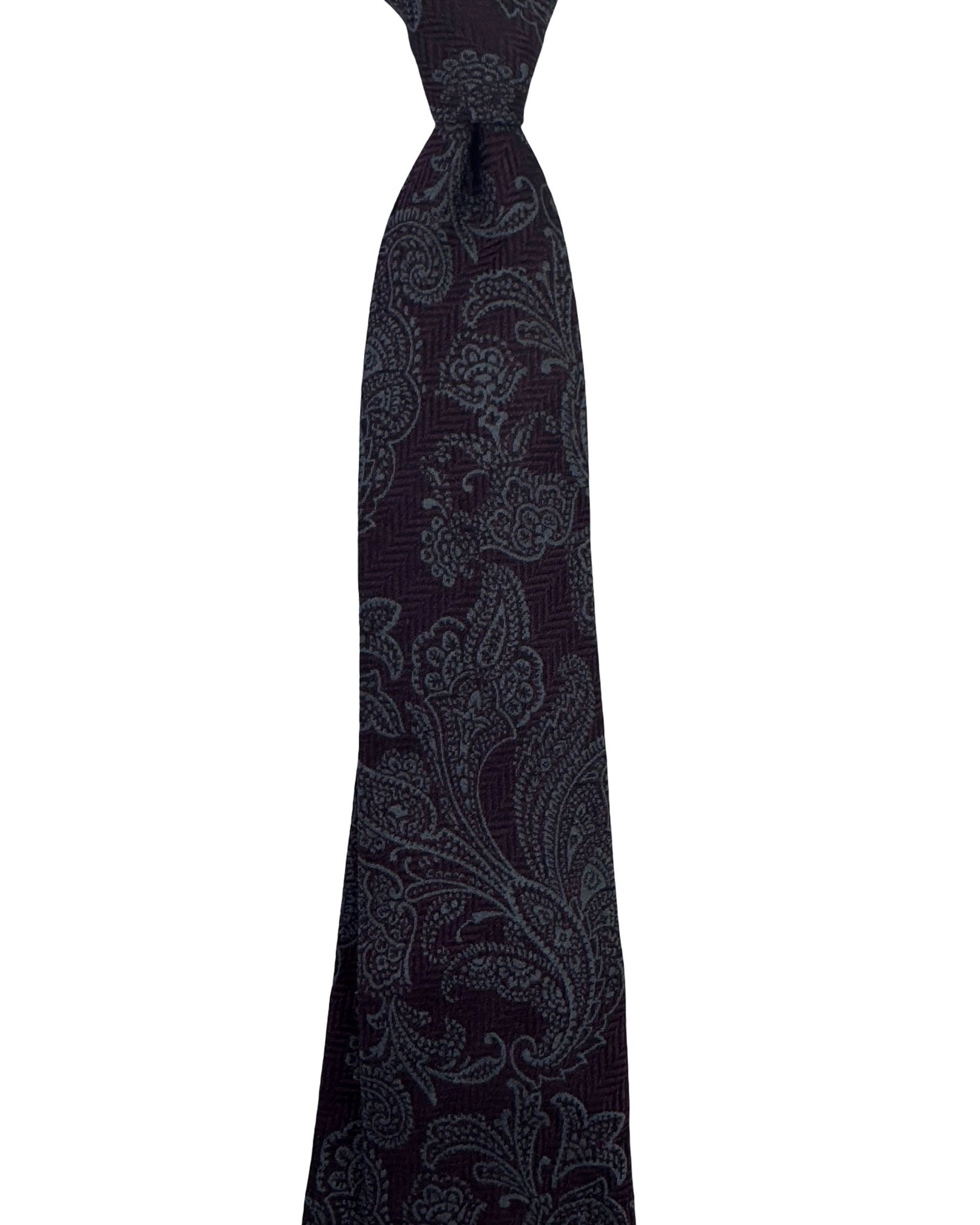 Brunello Cucinelli Silk Tie Burgundy Paisley