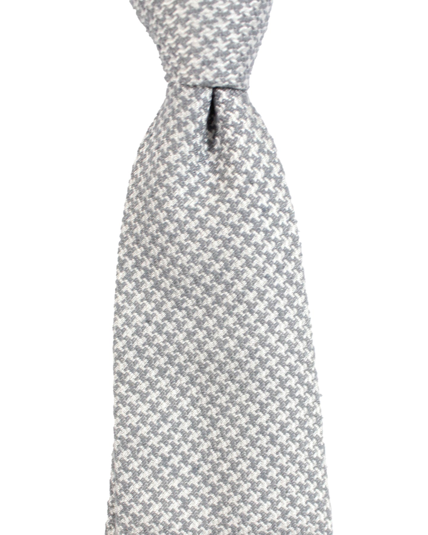 Brunello Cucinelli Silk Tie Gray Geometric Design