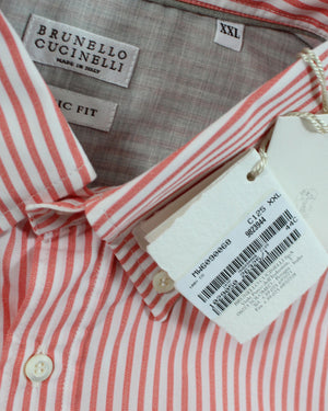 Brunello Cucinelli Button-Down Shirt White Red new