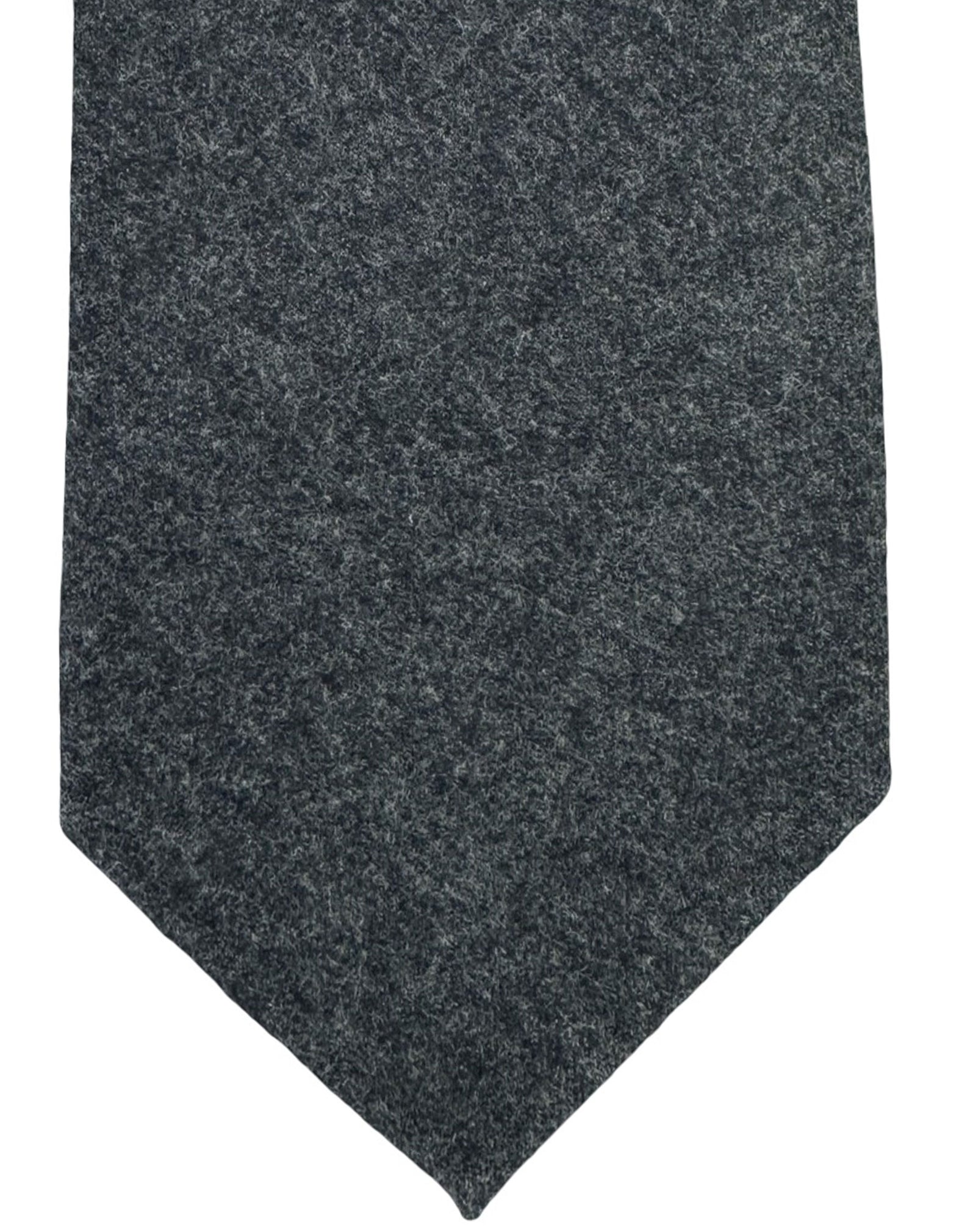 Brunello Cucinelli Wool Tie Charcoal Gray