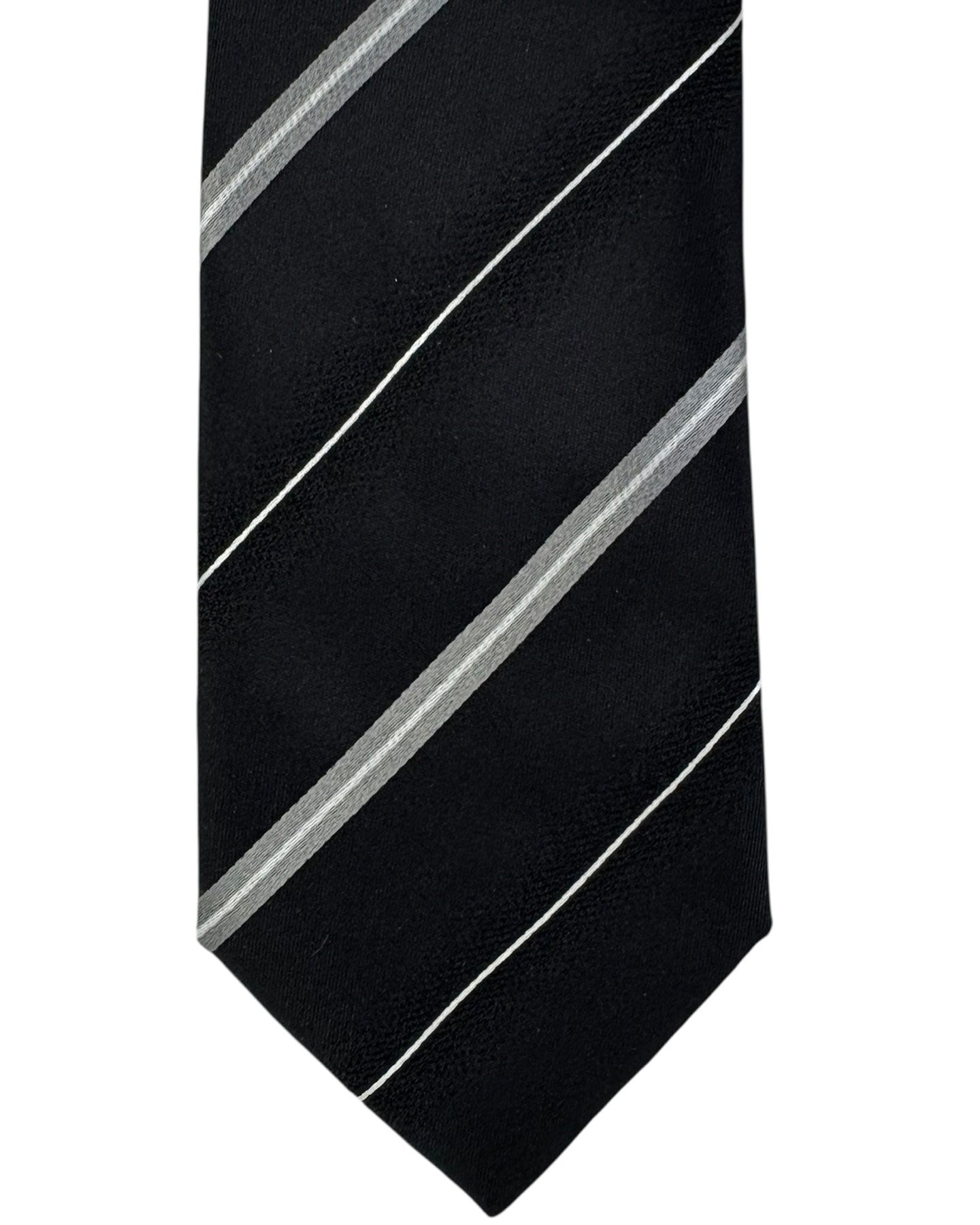 Dolce & Gabbana Skinny Tie Black Gray Stripes