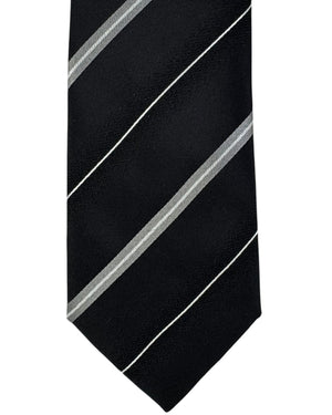 Dolce & Gabbana Skinny Tie Black Gray Stripes