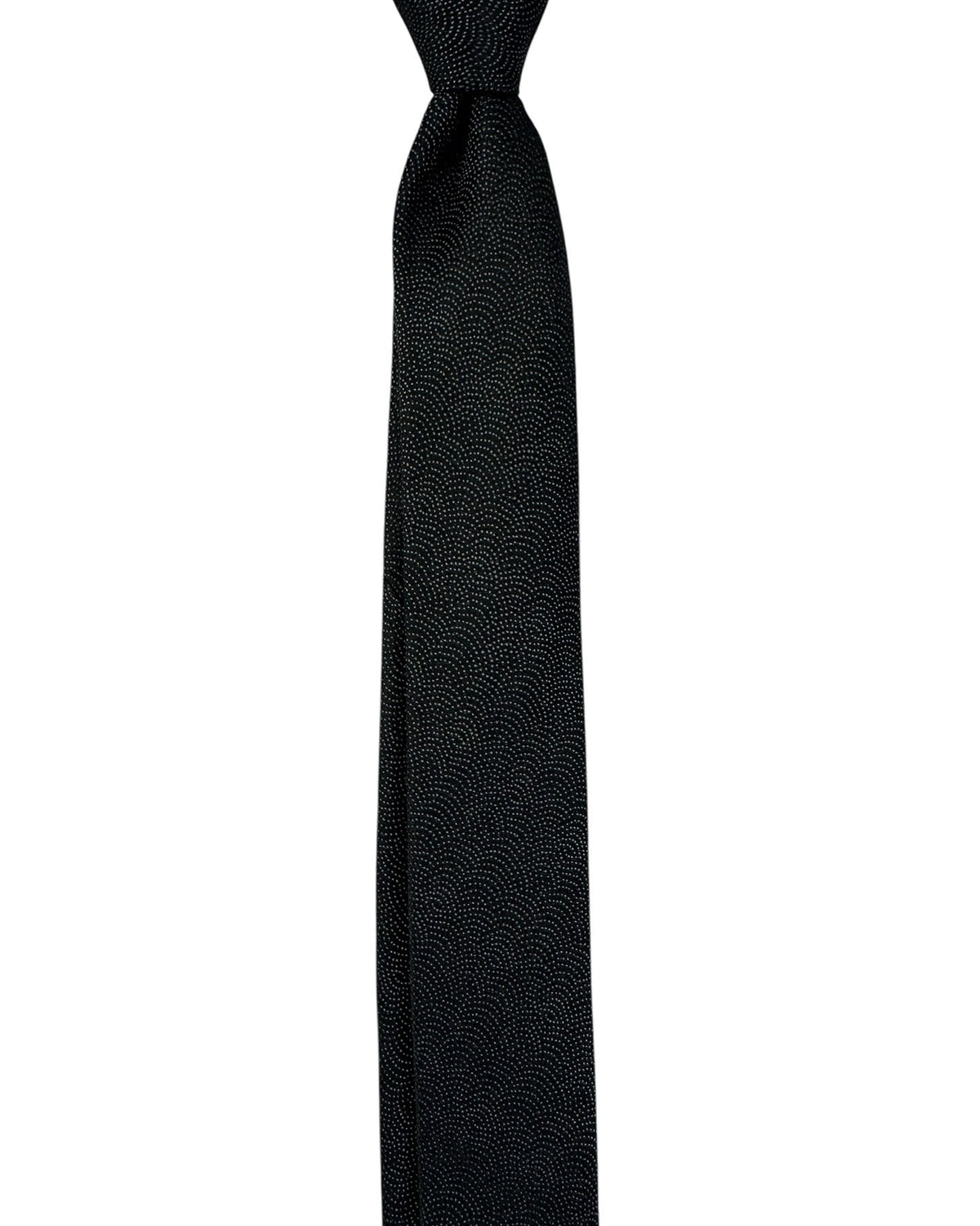 Dolce & Gabbana Skinny Tie Black Silver Dot Swirl