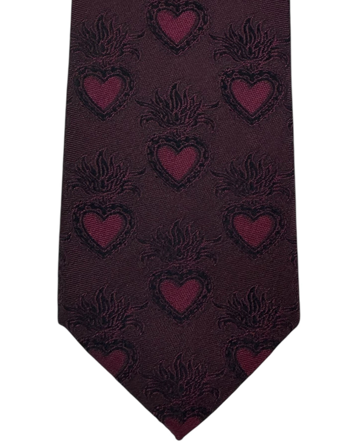 Dolce & Gabbana Skinny Tie Maroon Sacred Heart