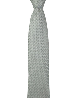 Dolce & Gabbana Skinny Tie Silver Gray Geometric SALE