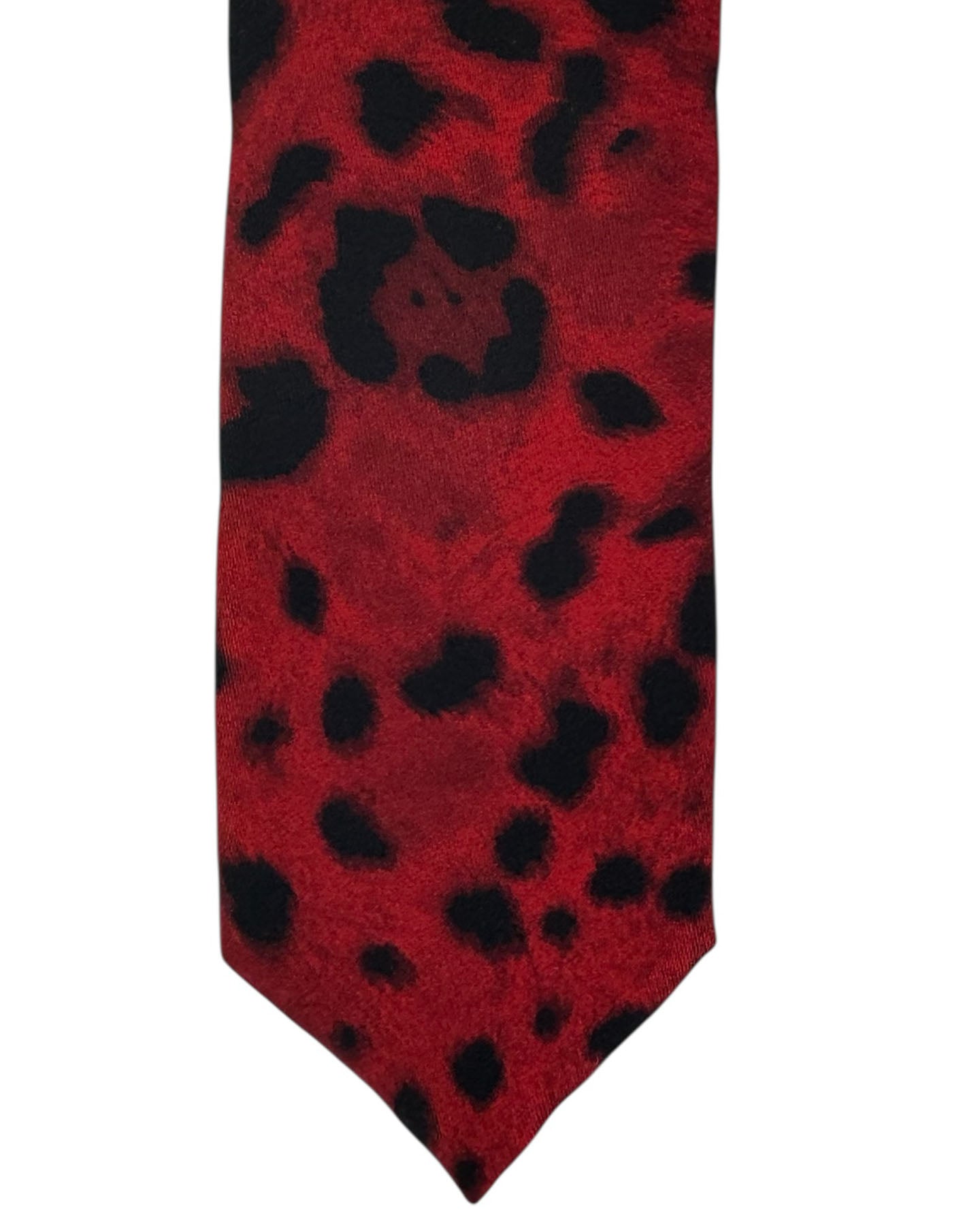 Dolce & Gabbana Skinny Tie Red and Black Leopard Print