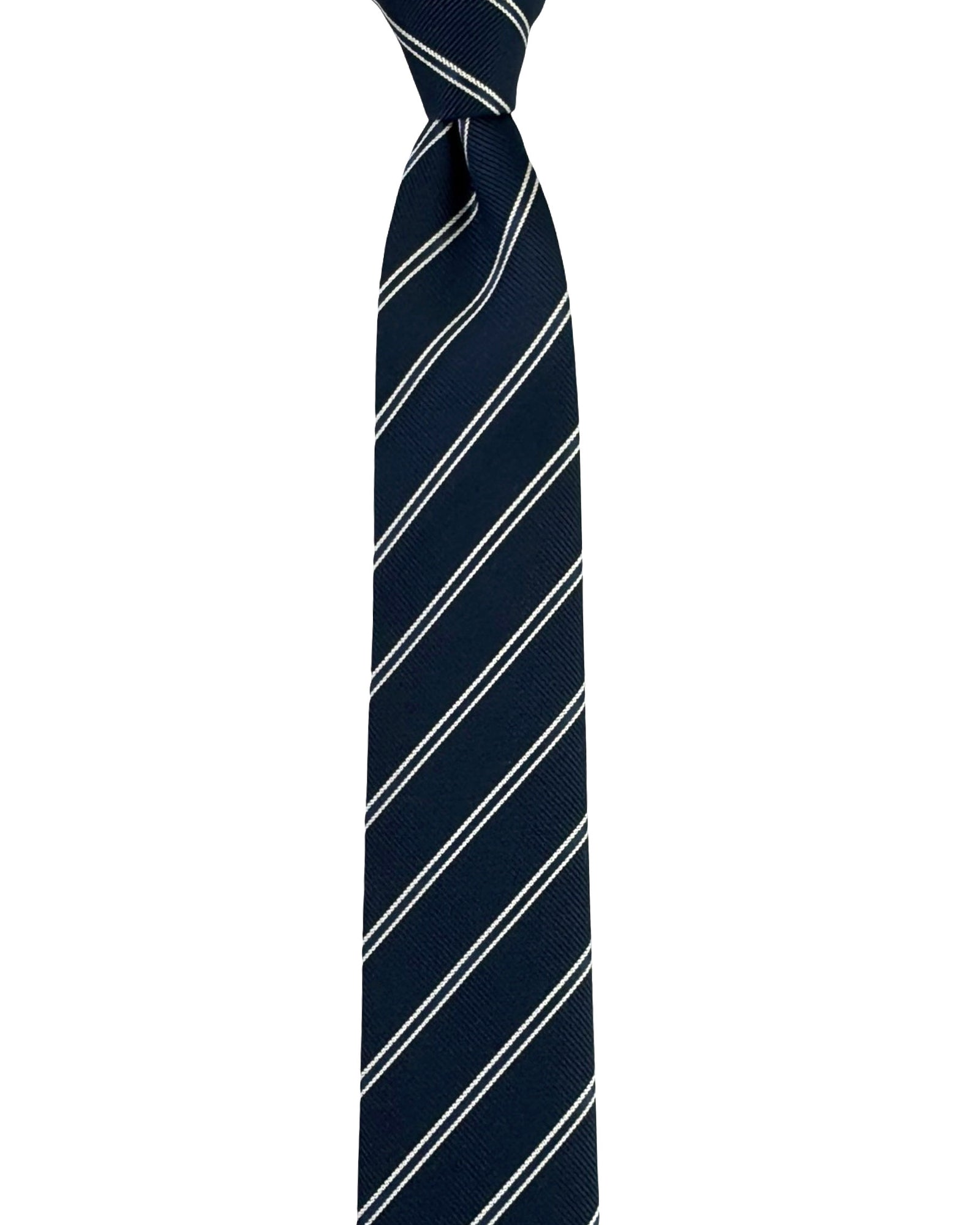 Dolce & Gabbana Skinny Tie Navy Silver Stripes