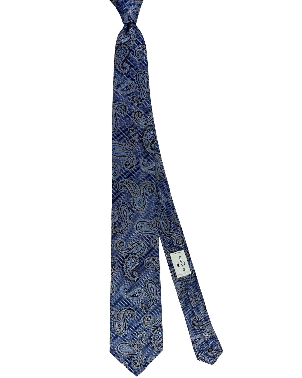 Etro Tie Blue Gray Paisley