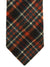 Etro Wool Tie Orange Green Brown Plaid Design - Narrow Necktie