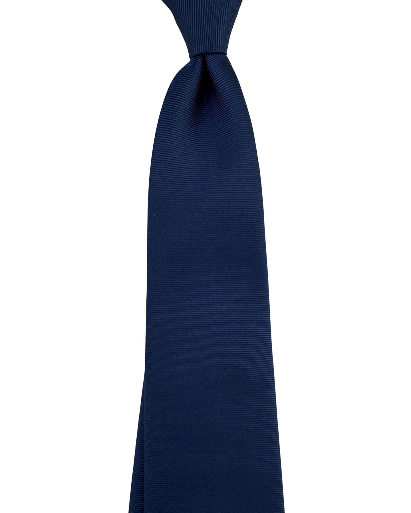 Etro Silk Tie Navy Ribbed Solid Texture