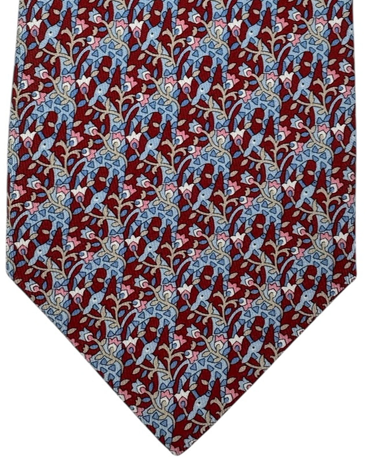 Salvatore Ferragamo Tie Bordeaux Blue Pink Giraffes
