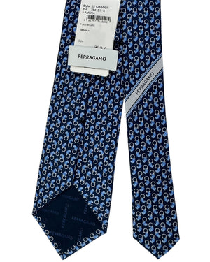 Salvatore Ferragamo Tie Midnight Blue With Equestrian Horseshoe  - New Collection