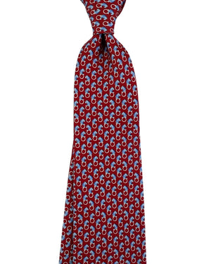 Salvatore Ferragamo Tie Feline Red Tiger & Gancini Design SALE