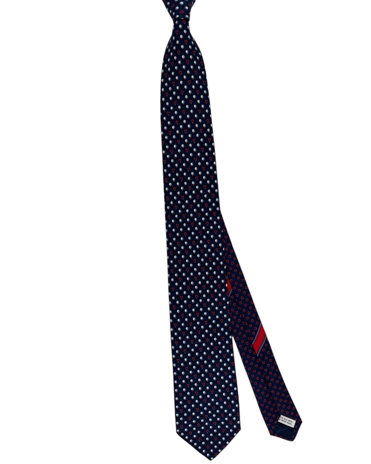 Salvatore Ferragamo Tie Midnight Blue Golf Ball Tee Design - Fall/ Winter 2025/ 2026 Collection