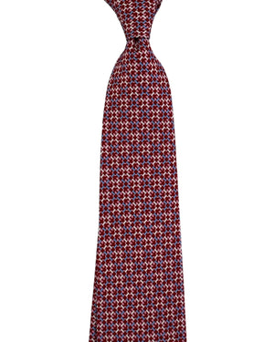 Salvatore Ferragamo Tie Red Pink Geometric Gancini SALE