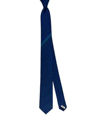 Salvatore Ferragamo Tie Royal Blue Star Scatter with Green Accents