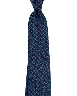 Salvatore Ferragamo Tie Navy Blue Red Gancini Pattern
