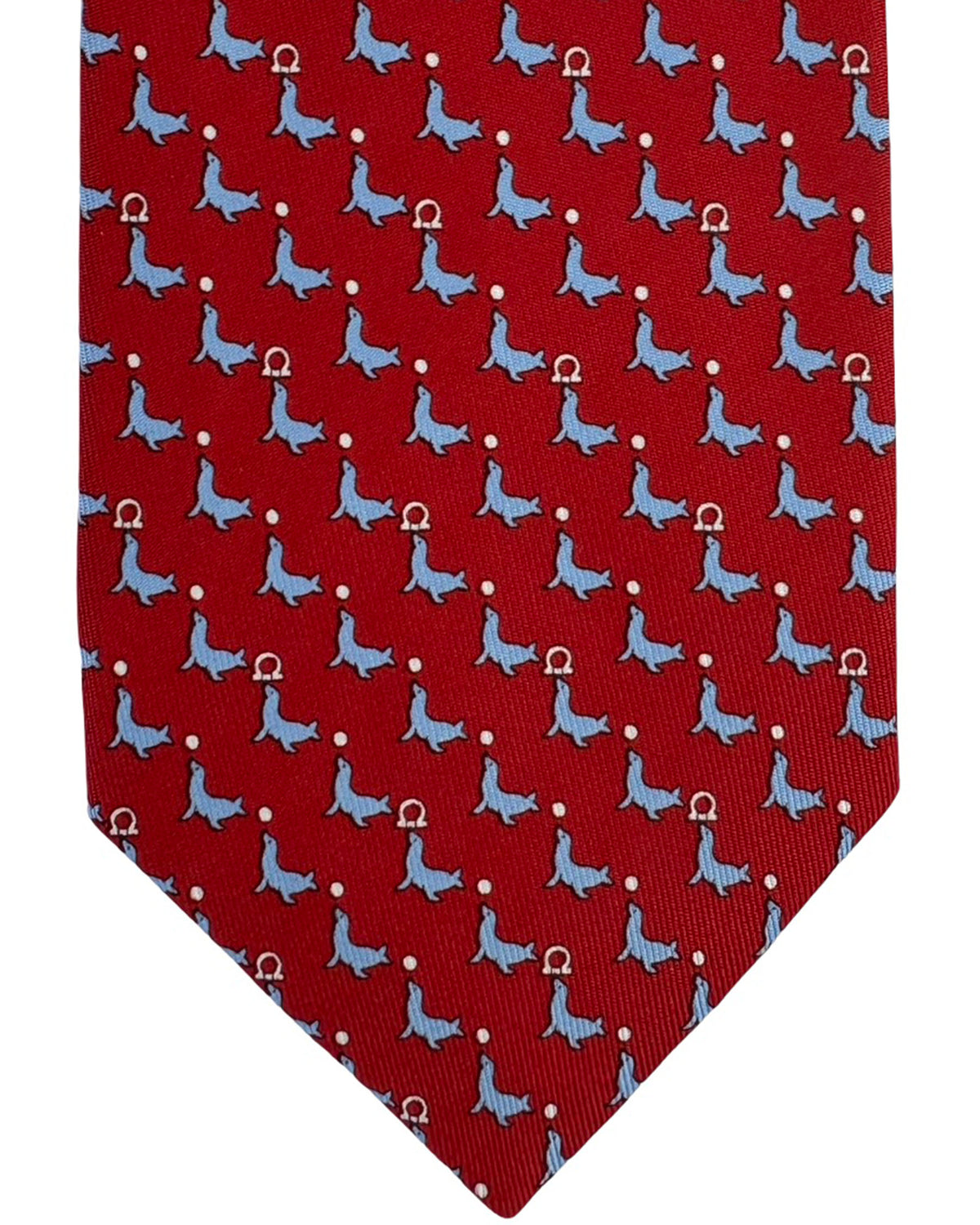 Salvatore Ferragamo Tie Red Seal Gancini Pattern
