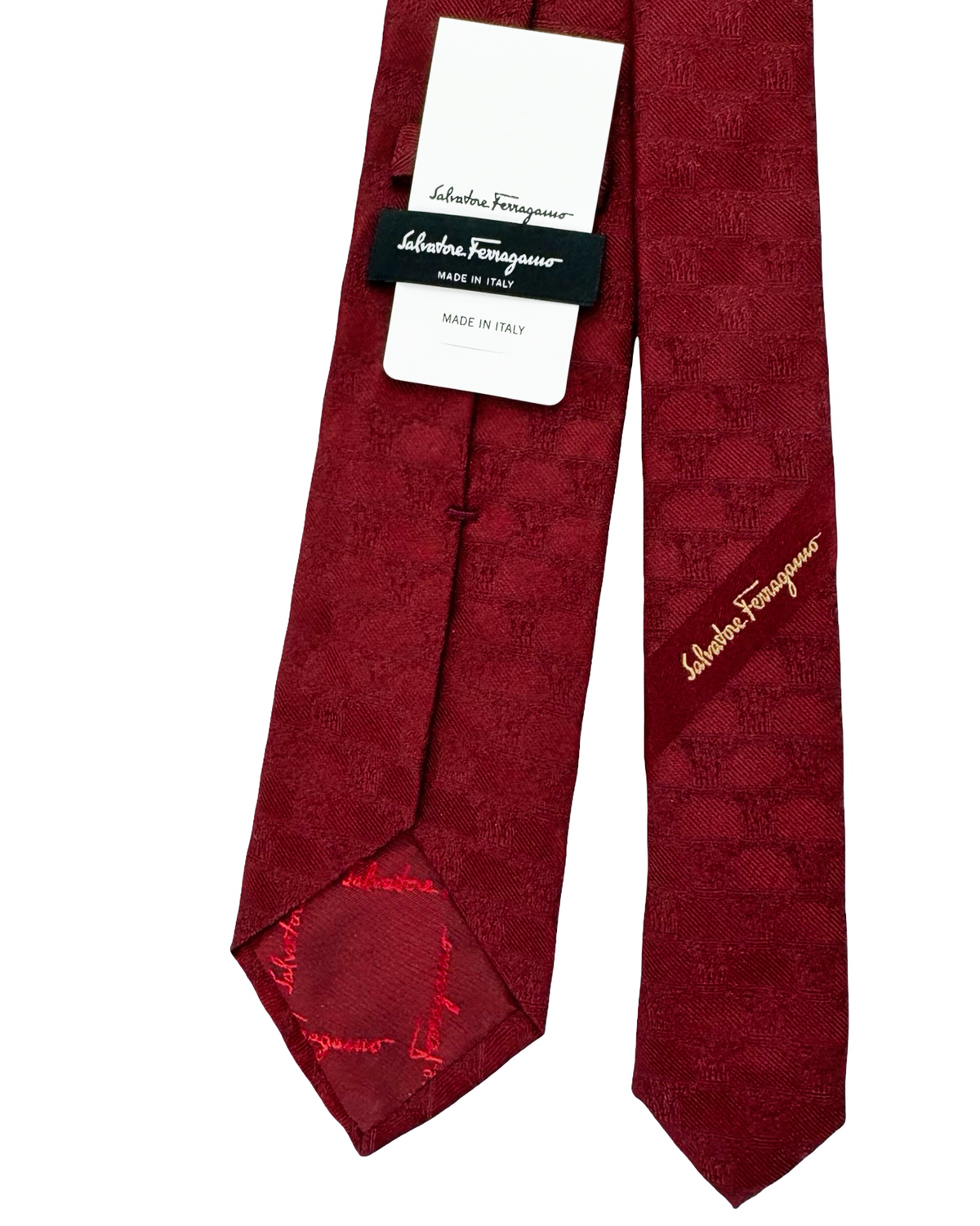 Salvatore Ferragamo Silk Tie Bordeaux Leopard