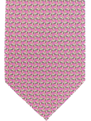 Salvatore Ferragamo Tie Pink Flamingo New