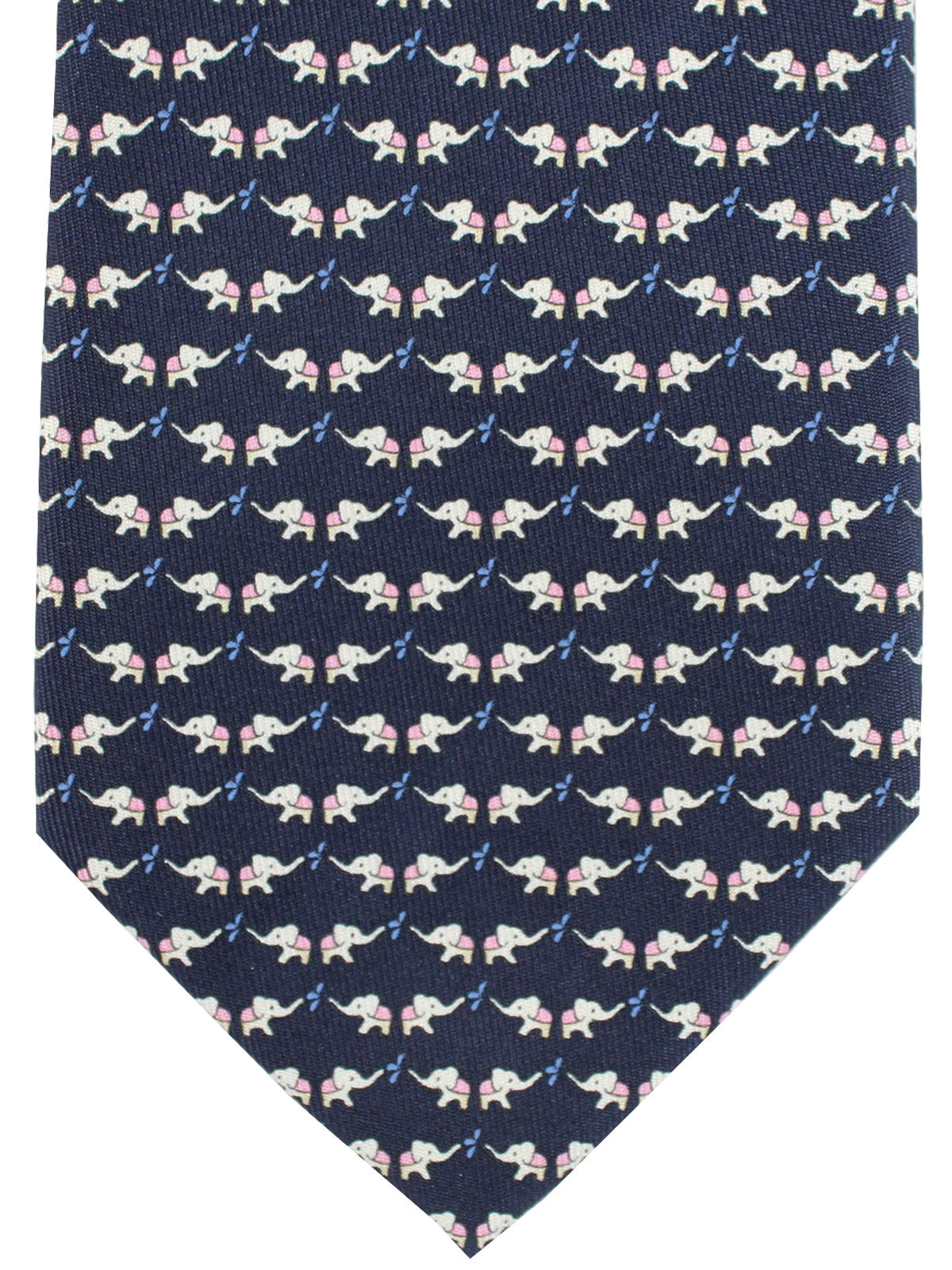 Salvatore Ferragamo Tie Navy Elephant Design Novelty