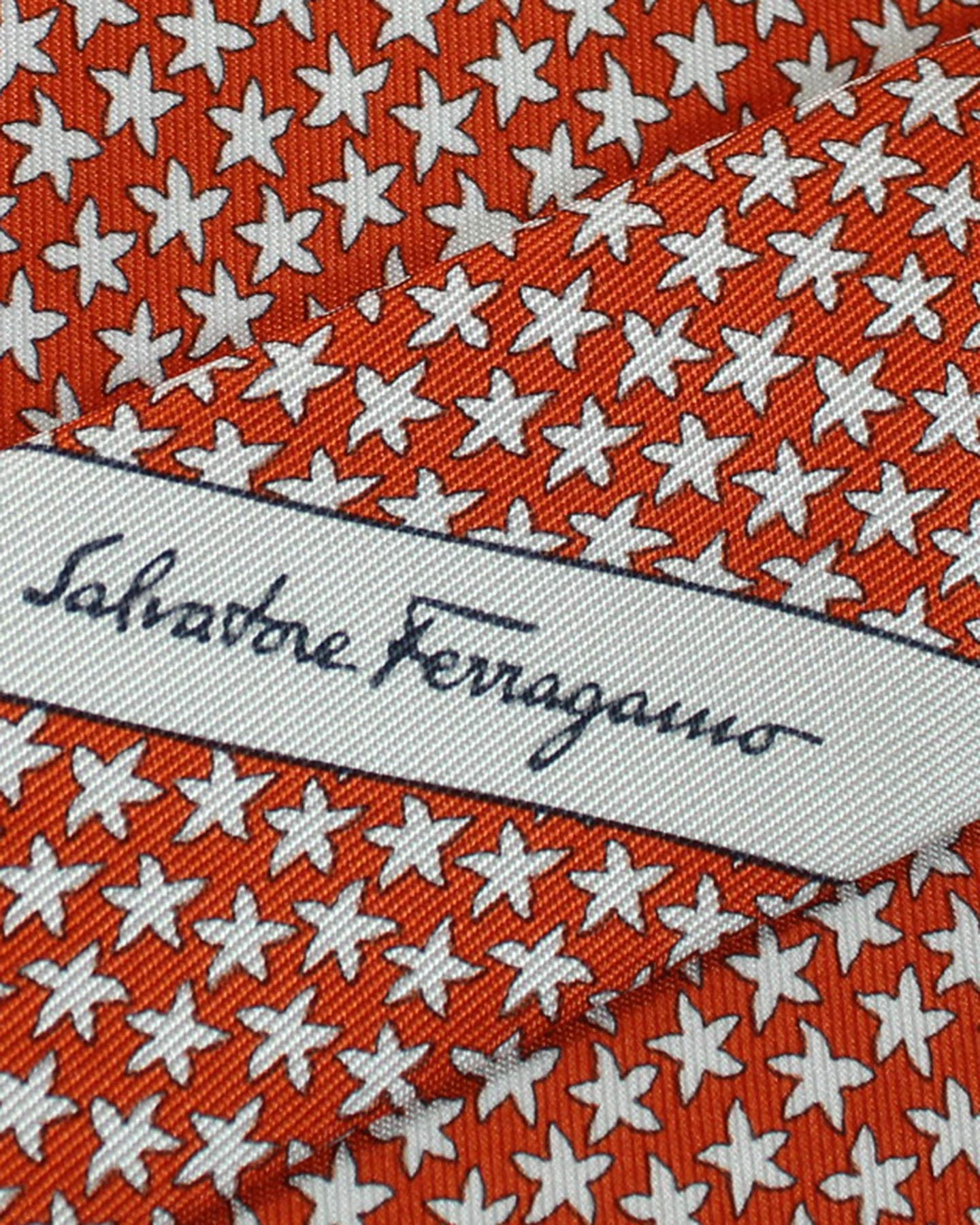 Salvatore Ferragamo Tie Orange Starfish - Novelty Necktie