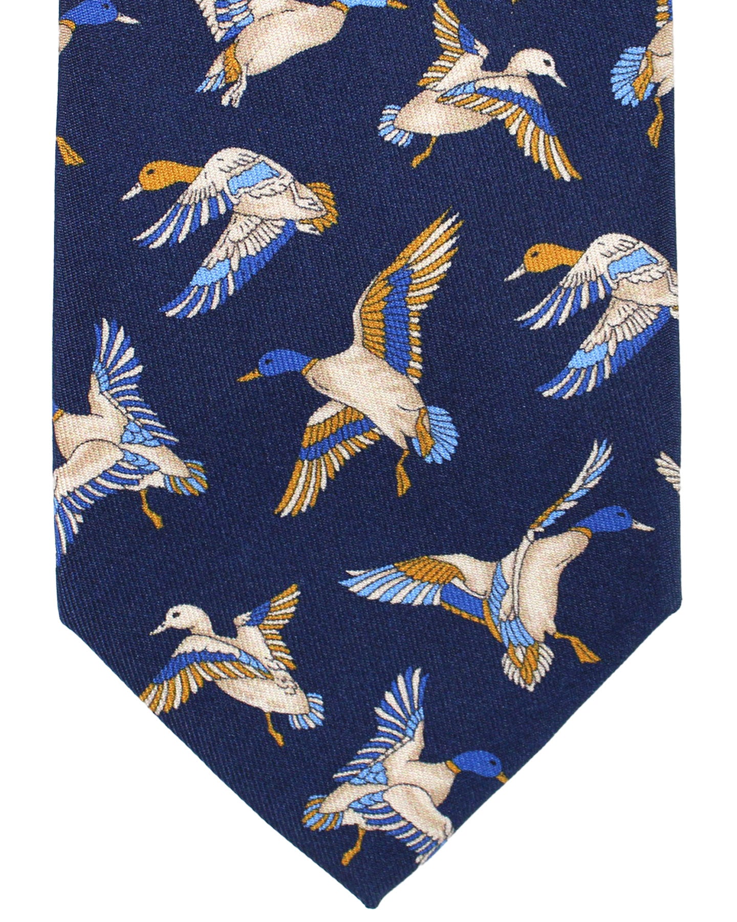 Salvatore Ferragamo Silk Tie Navy Duck Novelty Design