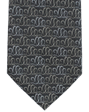 Salvatore Ferragamo Tie Black Swirl Design