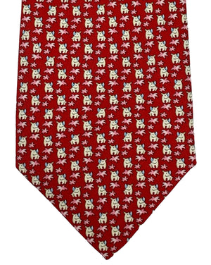 Salvatore Ferragamo Silk Tie Red Rhino Novelty