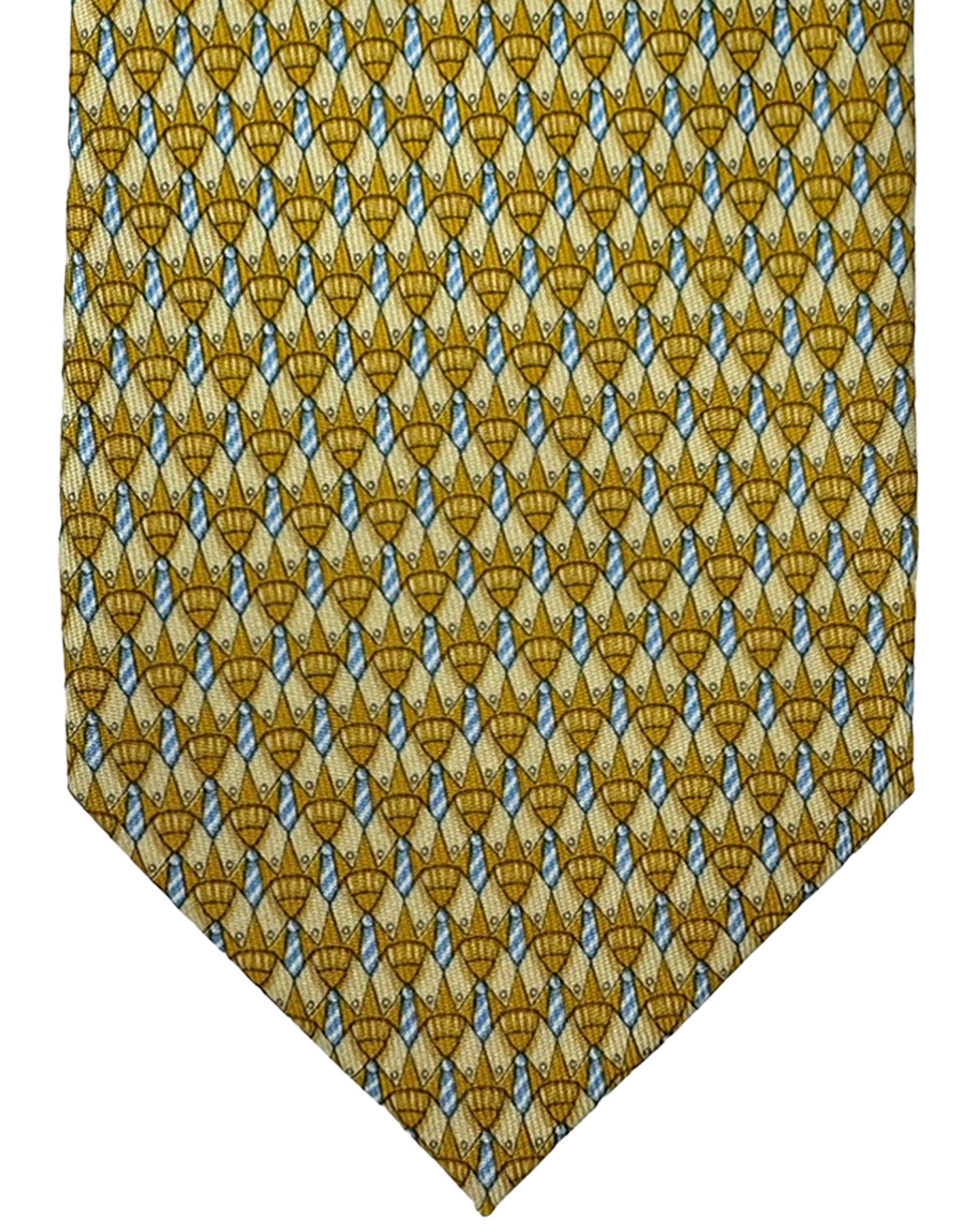 Salvatore Ferragamo Silk Tie Yellow Dress Shirt & Necktie Design