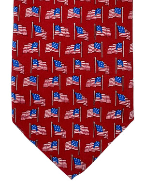 Salvatore Ferragamo Tie Red Flag Design