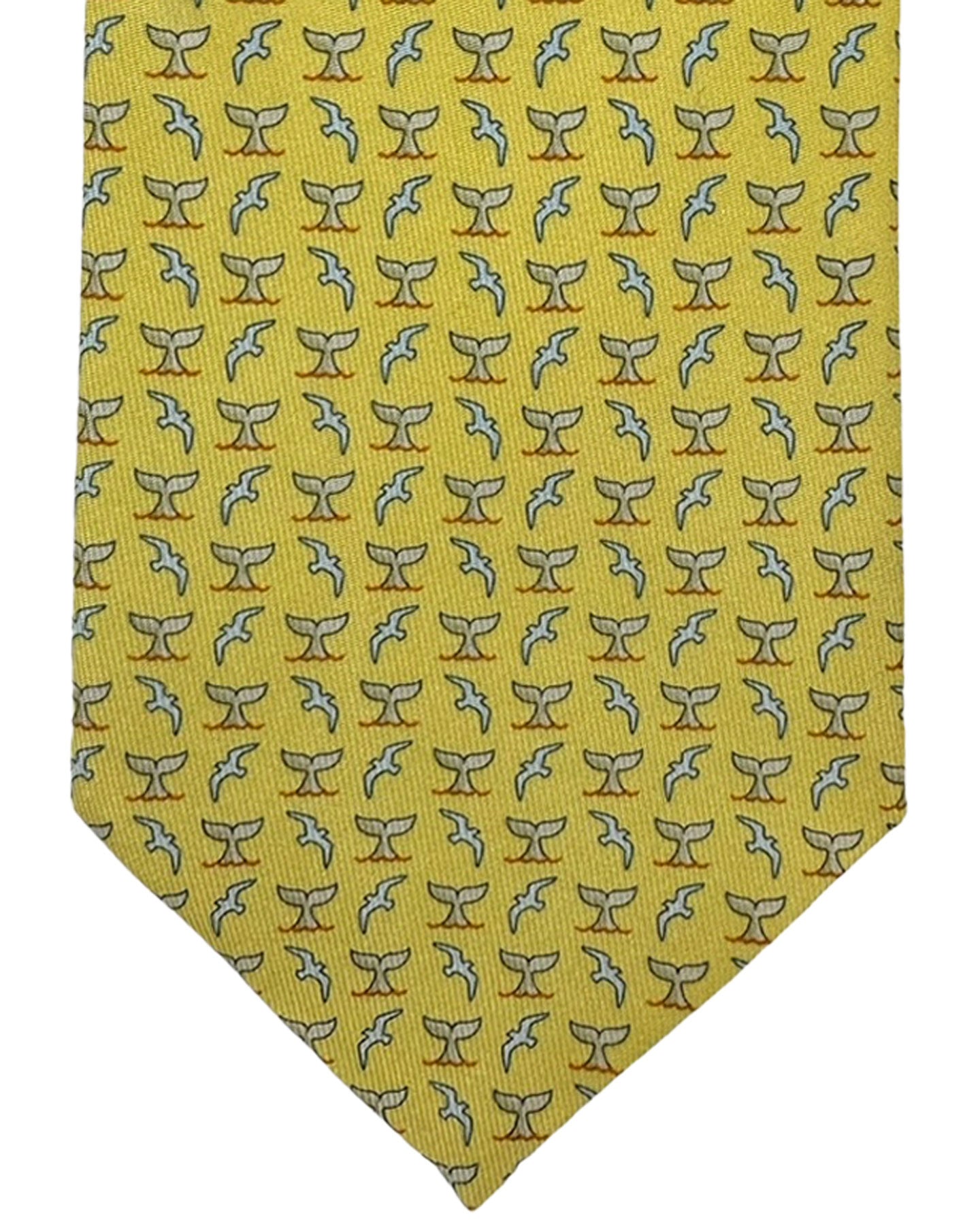 Salvatore Ferragamo Tie Yellow Seagull & Whale