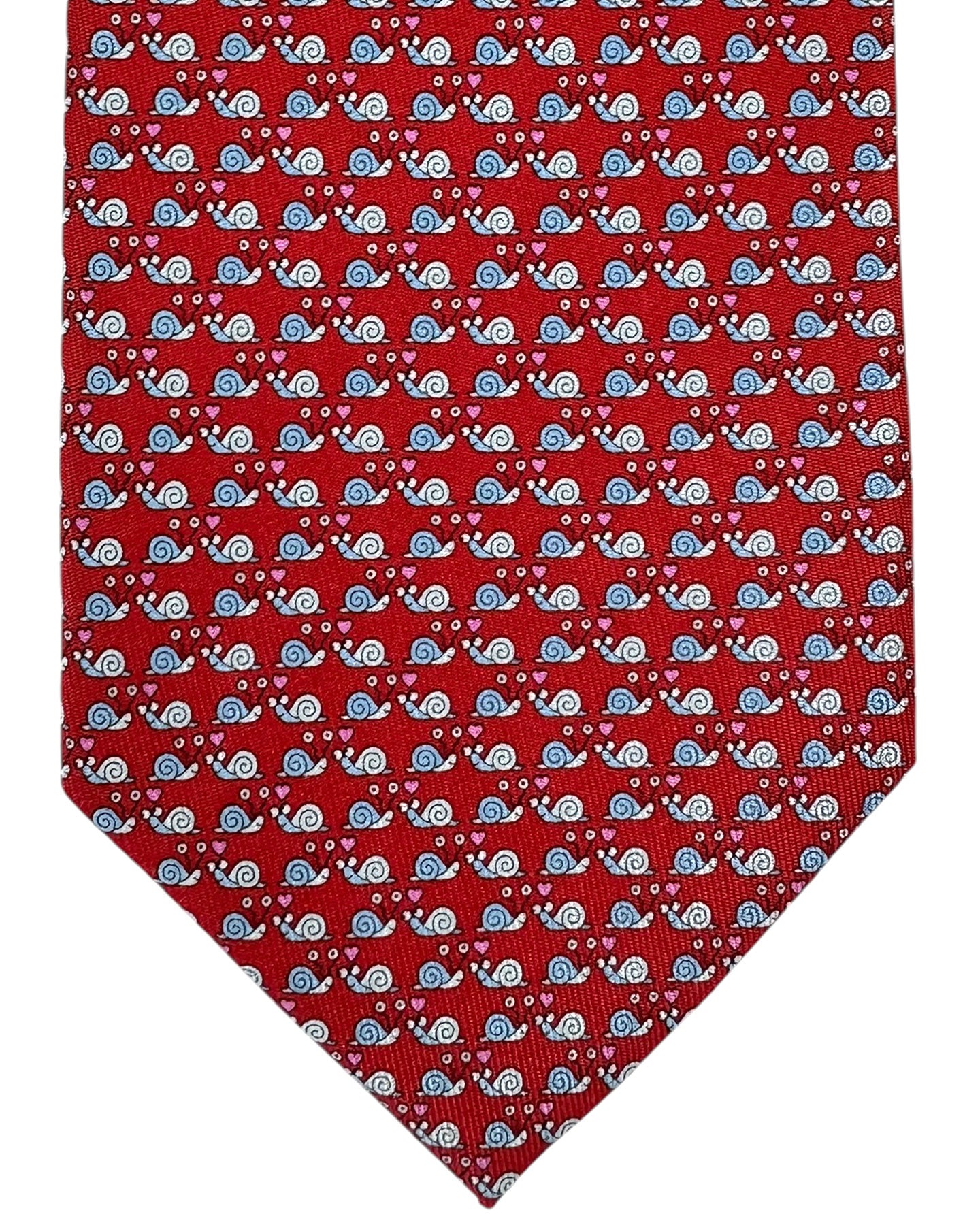 Salvatore Ferragamo Novelty Tie Red Snail Design