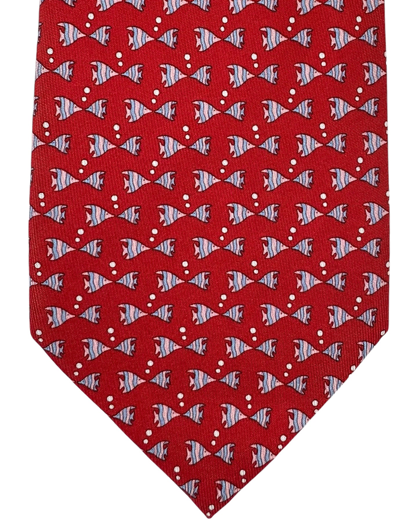 Salvatore Ferragamo Novelty Tie Red Fish Design