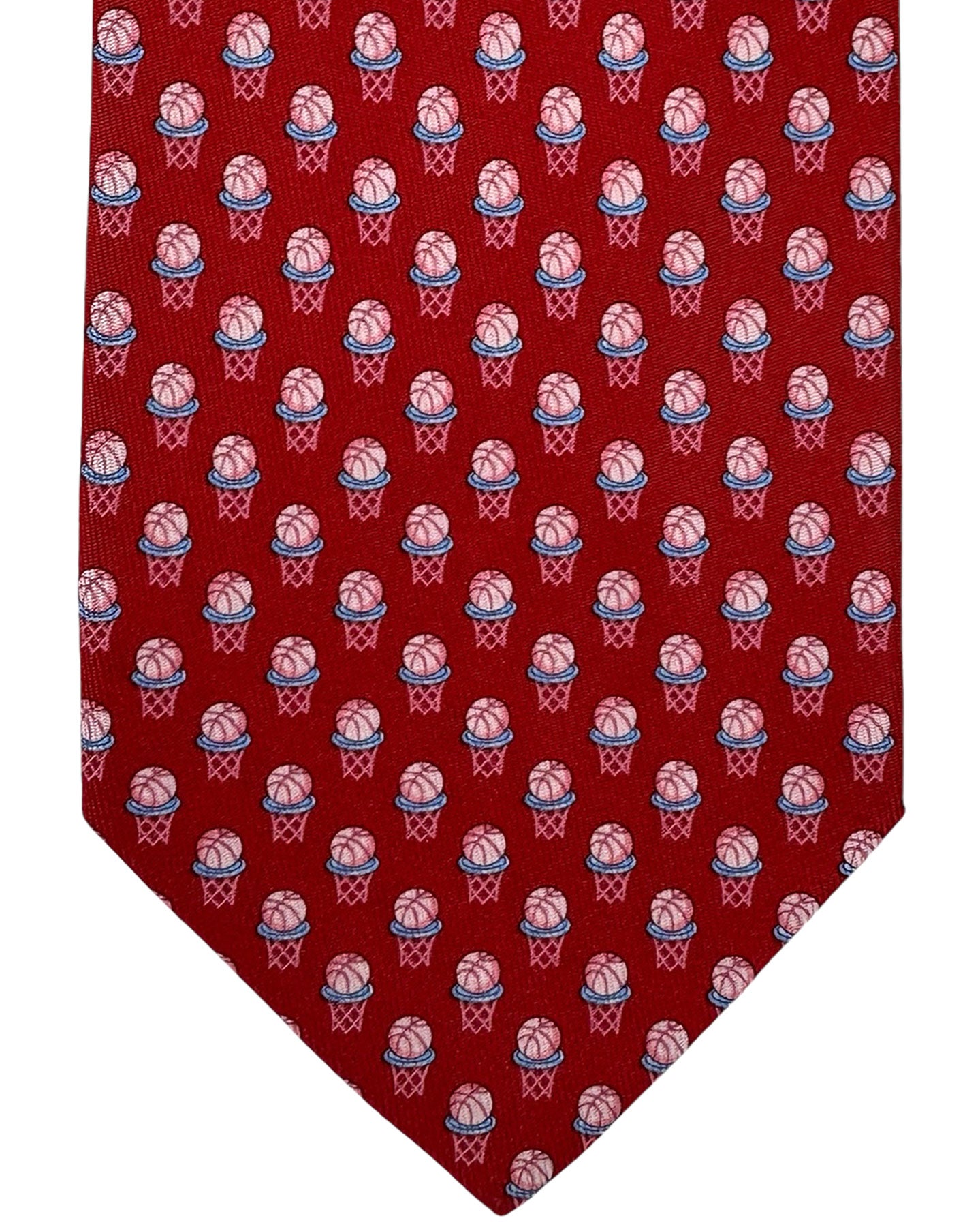 Salvatore Ferragamo Novelty Tie Red Basketball Design