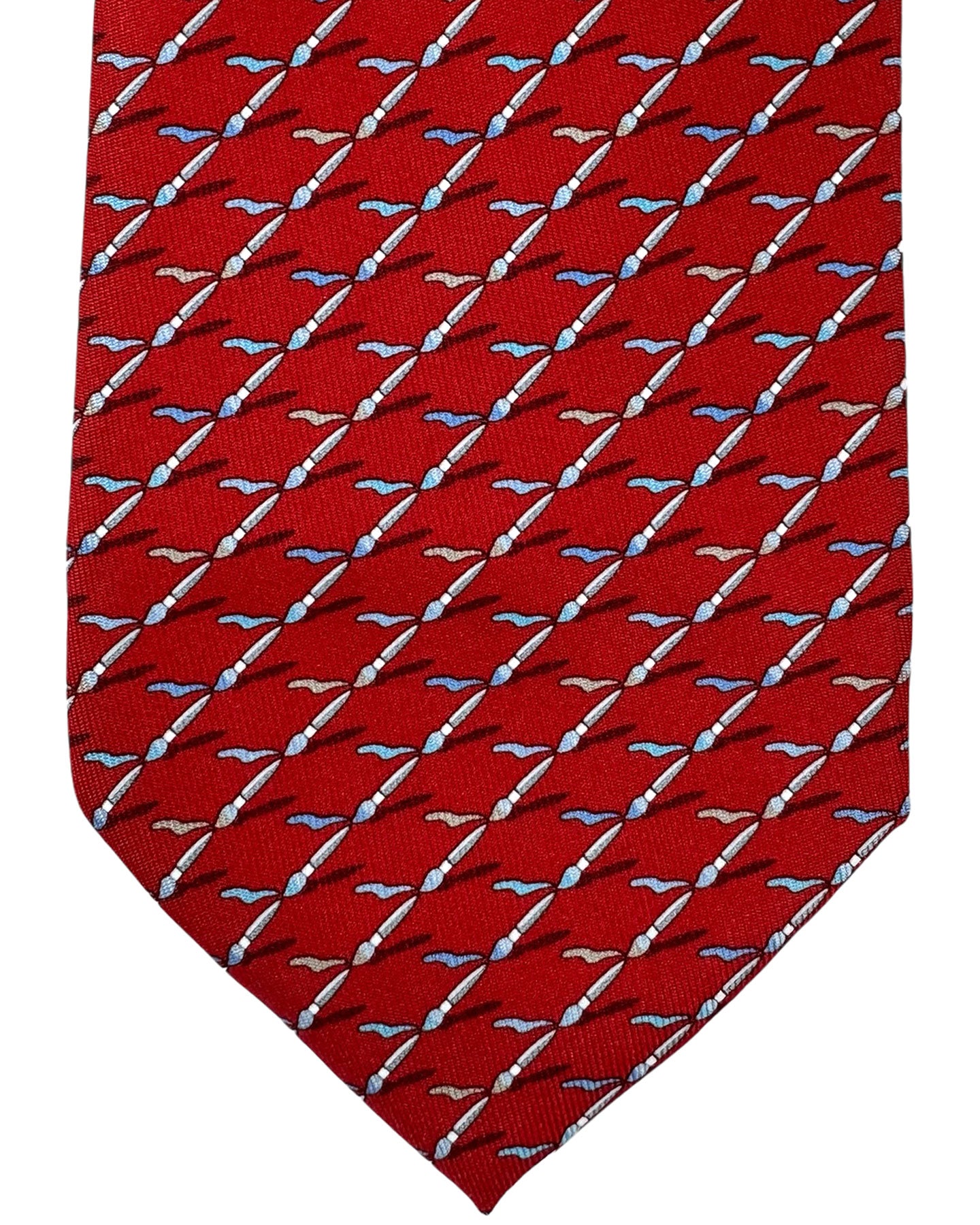 Salvatore Ferragamo Novelty Tie Red Pencil Design