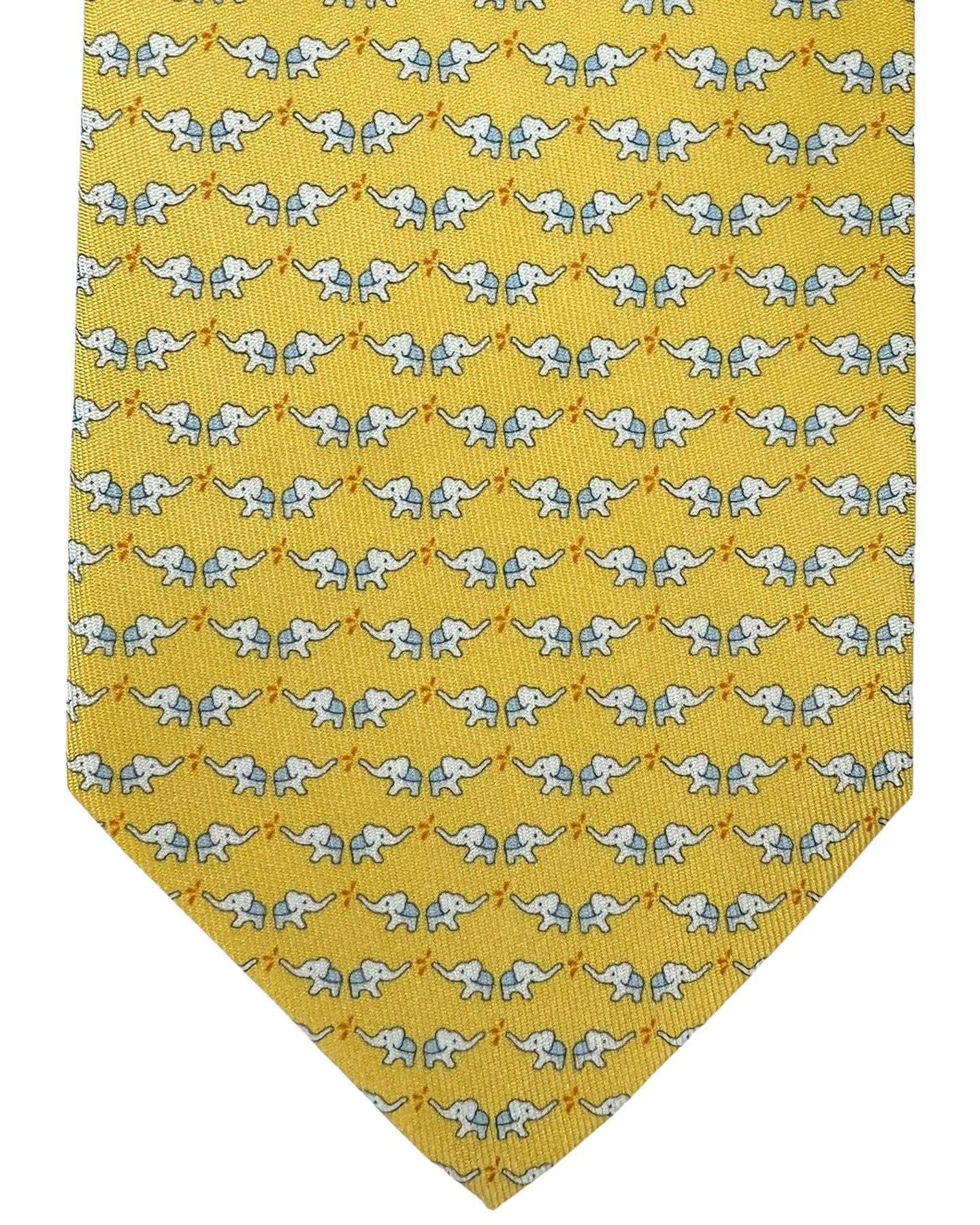 Salvatore Ferragamo Novelty Tie Yellow Elephant Design