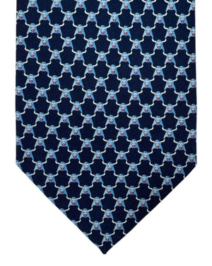 Salvatore Ferragamo Tie Dark Blue Frog Novelty Design