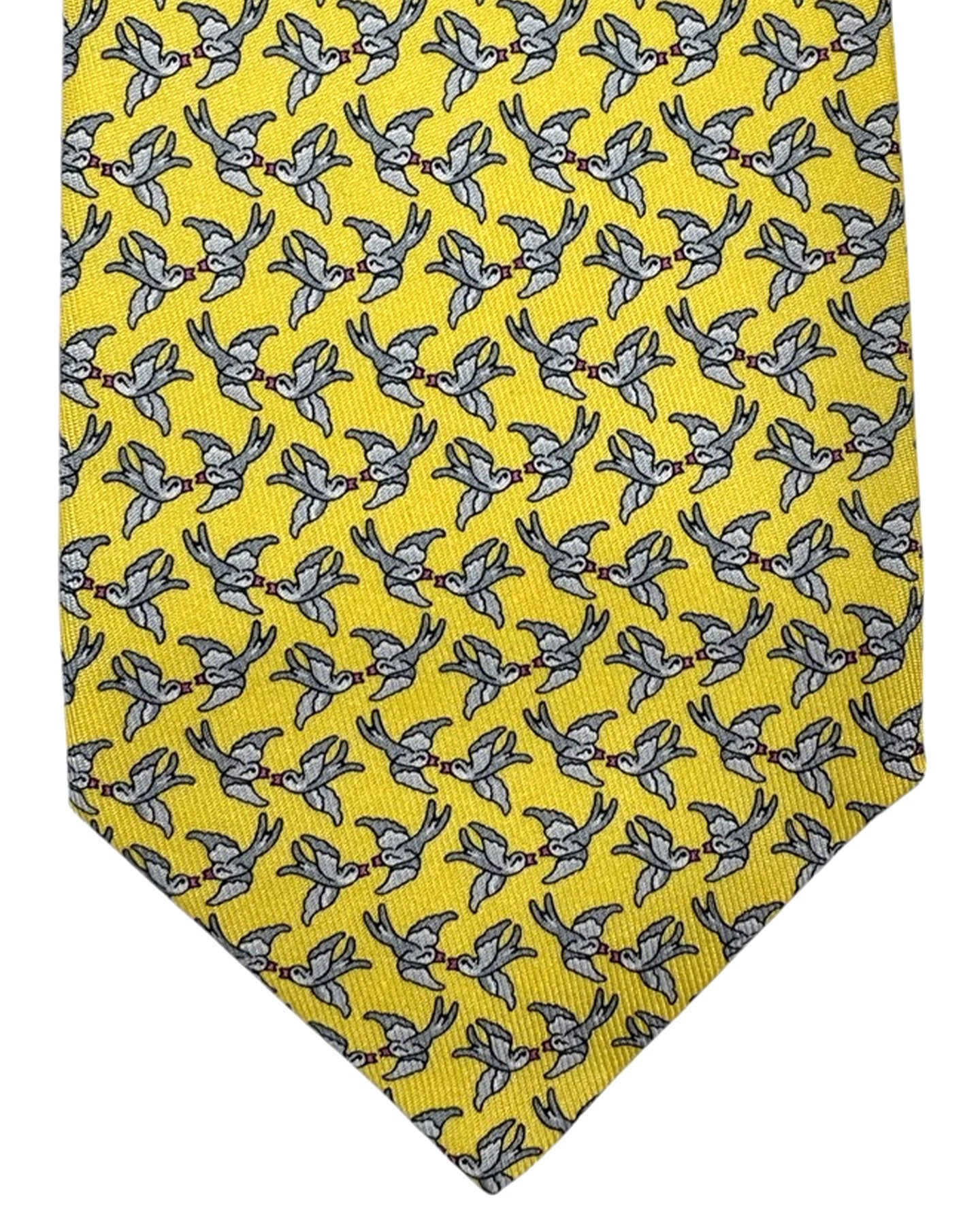 Salvatore Ferragamo Tie Yellow Love Birds